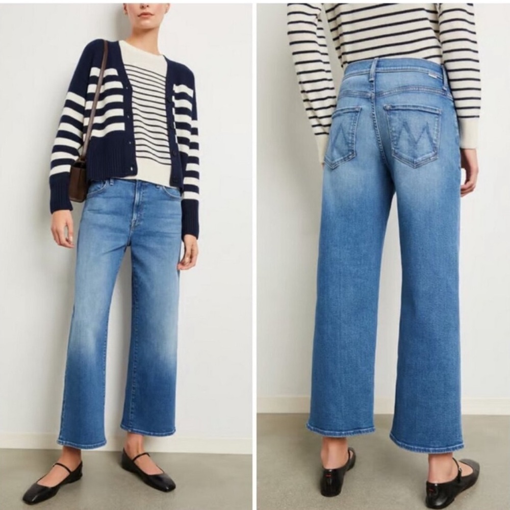 MOTHER Light Blue Wide Leg Jeans